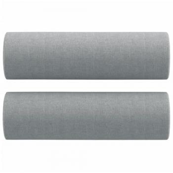 Cojines decorativos 2 uds tela gris claro Ø15x50 cm