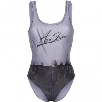 Acne Studios Women's One-Piece Swimsuit in Gray | Size Small | AJ0011BDZ