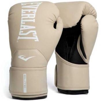 Guantes de boxeo Everlast Elite 2 de cuero artificial beige 12 oz