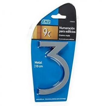 1110D3 - Numero3 Zamak 10Cm Cromo Mate