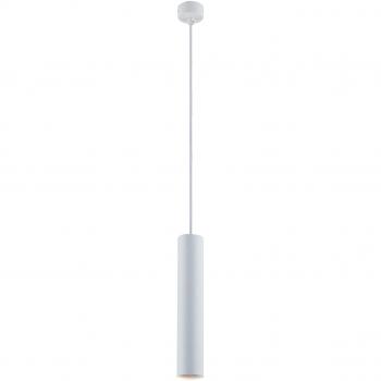 Lámpara colgante de techo Fluke blanca, delgada, redonda, vidrio, GU10, 127 cm