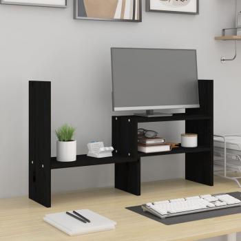Soporte para monitor de madera maciza de pino negro (39-72)x17x43 cm
