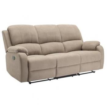 Sofá reclinable de 3 plazas en microfibra color topo Brody