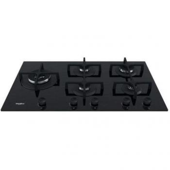 Piano de Cocina a Gas Whirlpool GOA 9523/NB1, 90 cm, 5 Fuegos, Vetro Temperado Negro