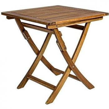 Mesa de exterior plegable Noemi en madera de acacia 70x70x73 cm