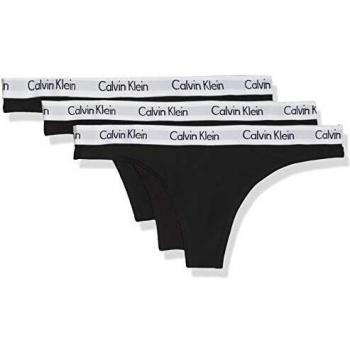 Calvin Klein 3Er-Pack Strings-Carousel Tanga, Negro
