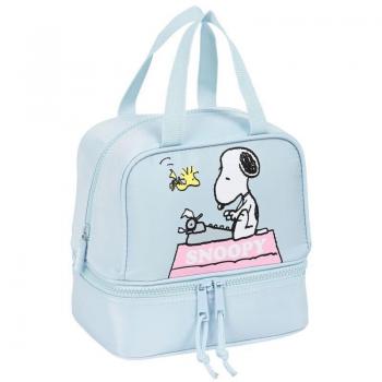 Portameriendas Imagine Snoopy con Compartimento Principal y Base Separada, Doble Asa de Mano, Cierre con Doble Cursor Safta