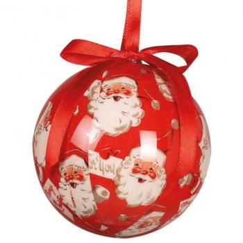 Blíster de 6 Bolas Decoración Papá Noel Rojas 75 mm