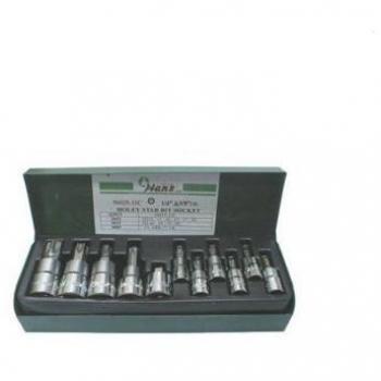 Juego de llaves de vaso HANS 56025-11C, 1/2, 1/4, 3/8, 11 piezas, exterior con apertura
