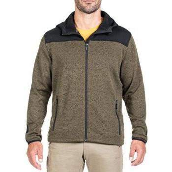 Jeep Sweaterjacke mit anatomisch geformter Kapuze Sudadera con Capucha, Hombre, Military Melange/Black, Large