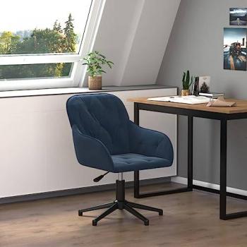 Silla de oficina giratoria terciopelo azul Vidaxl