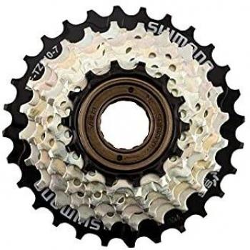 Cassette Shimano 7 velocidades 14-28T con protector de radios modelo TOURNEY MF-TZ510-7 negra