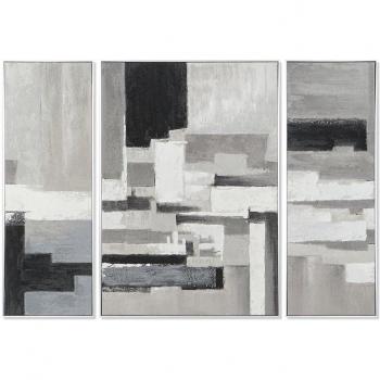 Conjunto de 3 Cuadros Abstractos para Decoración Moderna y Sofisticada