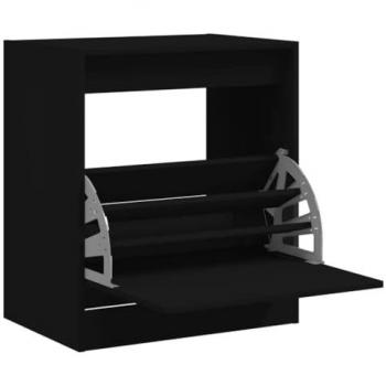 Zapatero de madera multicapa negro 60x42x69 cm