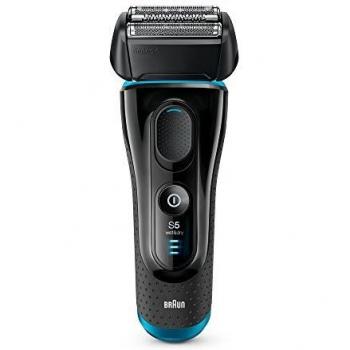 Braun Series 5 5140s Mens Electric Foil Shaver Wet and Dry Pop Up Precision Trimmer Rechargeable and Cordless Razor Black/ Blue, Bathroom 2 pin plug
