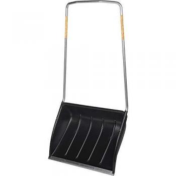 Fiskars SnowXpert Trineo quitanieves, Para grandes superficies, Ancho de pala: 74 cm, Pala de material sintético/Mango de aluminio, Negro/Naranja, 1003470