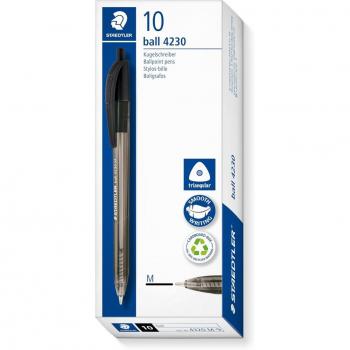 Bolígrafo Staedtler 4230 retractil negro - Pack de 10 unidades