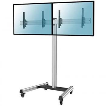 Soporte de Suelo Inclinable Kimex con Ruedas para 2 TV de 50-55 - Altura 175cm - VESA 600x400 - Máx. 50Kg