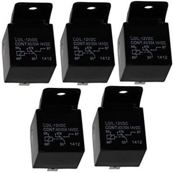 AERZETIX: 5X Reles SPDT 12V 40A/30A 5-Pines electromagnetico para Coche Auto vehiculos C10326