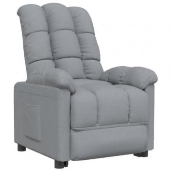 Sillón reclinable de tela gris claro Vidaxl