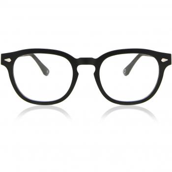 Gafas de lectura cuadradas clip-on de plástico negro para hombre - SmartBuy Collection con lentes anti-azules