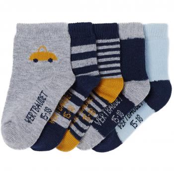 VERTBAUDET Lote de 5 pares de calcetines para bebé Azul Oscuro Bicolor/Multicolor 19/22