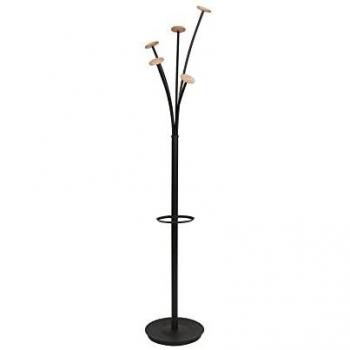 Perchero de pie Festival N - 5 ganchos - 175 cm - negro/madera clara