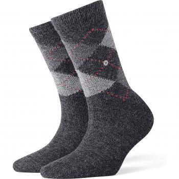 Burlington Whitby Women's Anthracite Argyle Socks - Size 36-41