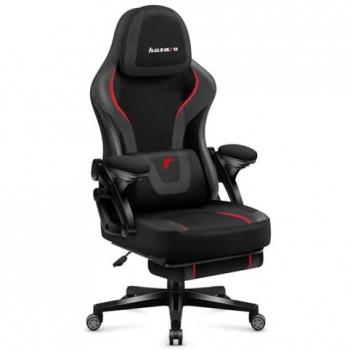 Silla Gaming Huzaro Force 4.6 - Ergonómica, Ajustable, con Reposapiés Extensible, Soporta hasta 130 kg, Color Negro