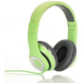 Ausdom F01 Auricular Ligero Multimedia Ajustable Air-Fi HiFi HD Estéreo Universal Port 3.5mm Plegable con cable y con Micrófono Incorporado 14 horas de reproducción, Compatible para iPhone, Samsung, HTC Smarphone, Verde