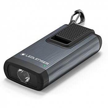 Ledlenser K6R Llavero, 400 lúmenes, recargable, con interfaz USB-A, con luz roja (Gris