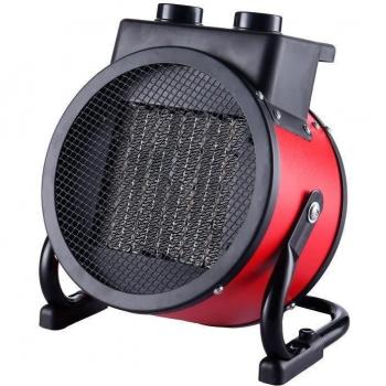 Briebe HT1130 Calefactor Cerámico Termoventilador Portátil, 2400W, 2 Niveles de Potencia, Termostato Automático, Diseño Moderno, Color Negro/Rojo