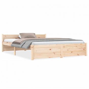 Estructura de cama de madera maciza 140x190 cm