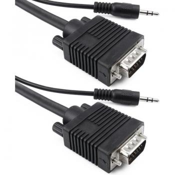 Super Cable VGA con Jack 3.5mm Macho/Macho 0.5m Negro