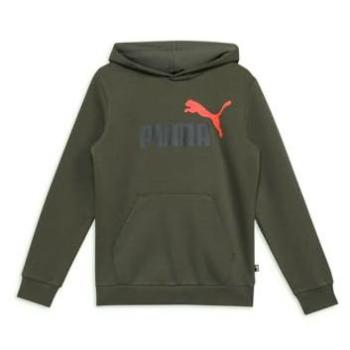 Sudadera Puma Essentials+ Capucha Logo Grande Bicolor Verde Oliva Junior