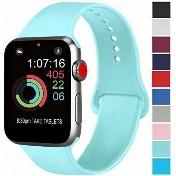 AK Compatible con para Apple Watch Correa 42mm 38mm 44mm 40mm, Silicona Blanda Deporte Reemplazo Correas Compatible con para iWatch Series 4, Series 3, Series 2, Series 1