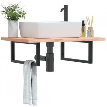 Fregadero de acero rectangular negro de 2 piezas con soportes estante de lavabo 2 uds rectangular acero negro Vidaxl Black