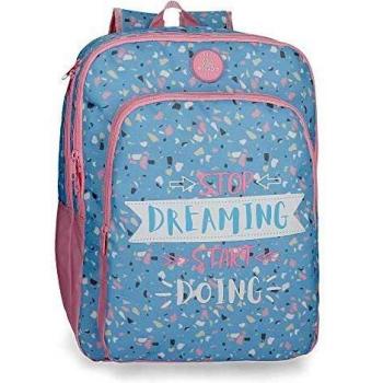 Roll Road Dreaming - Mochila Escolar con Doble Compartimento, 42 cm, Azul
