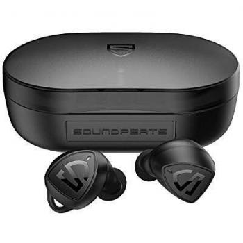 Auriculares Inalámbricos SoundPEATS Trueshift 2 Cascos Bluetooth 5.0, con Control táctil, Impermeable IPX7, Sonido Estéreo Mini Audífonos Gemelos Manos Libres con Micrófono con Estuche de Carga