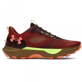 Zapatillas de trail running Under Armour Infinite Pro Trail, características: diseño unisex, color rojo granate/naranja, talla 45, ideal para correr en terrenos difíciles
