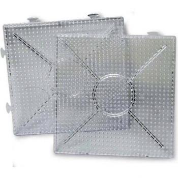 Placa para Perlas de Planchar Transparente 15x15 cm, Conjunto de 2 Unidades