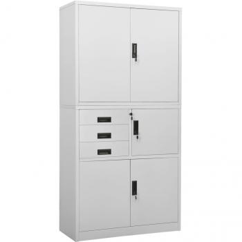 Gabinete de oficina gris claro 90x40x180 cm en acero