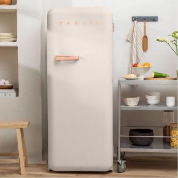 Frigorífico Retro 281L Eco-Friendly Beige/Oro Rosa 150cm