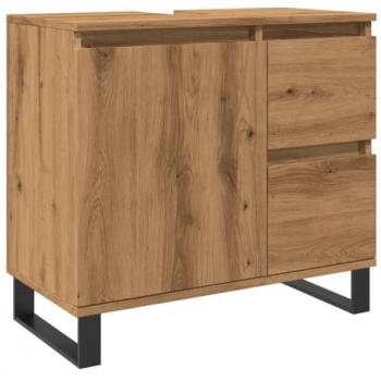 Mueble de lavabo madera de ingeniería roble artisan 65x33x60 cm