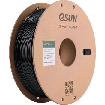 Filamento 3D eSUN ePETG+HS Negro Sólido, 1,75 mm / 1000 g