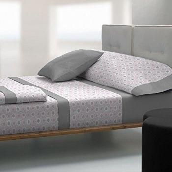 Tolrà TK015  - Juego de sabanas con 3 piezas para cama de  180 cm, color gris