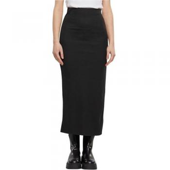 Urban Classics Women's Ribbed High Slit Maxi Skirt - Black - XS to XL