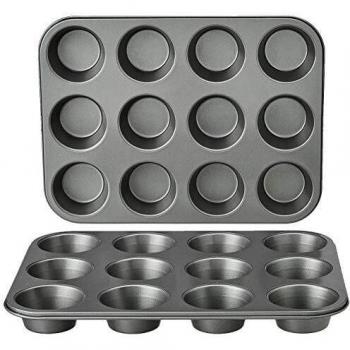 Bandeja para hornear magdalenas antideslizante de acero carbono - Set de 2