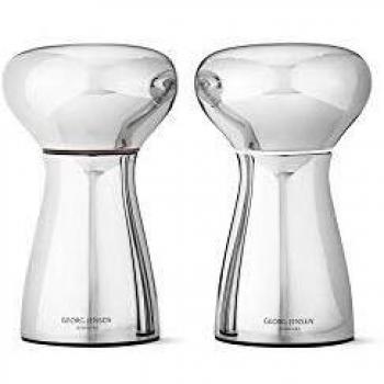 Georg Jensen GJ 224322 Bistro Sal y Pimienta Set de 2 Unidades, Acero Inoxidable, Stainless Steel, 1,12 X 1,12 X 1,12 cm