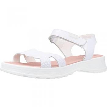 Sandalias Abiertas de Piel para Niña Pabloksy 416900 Blanco - Cómodas y de Alta Calidad